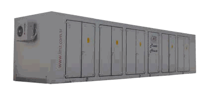 LMZ modular E-House powerhouse electrical building actual catalog photograph, transparent background