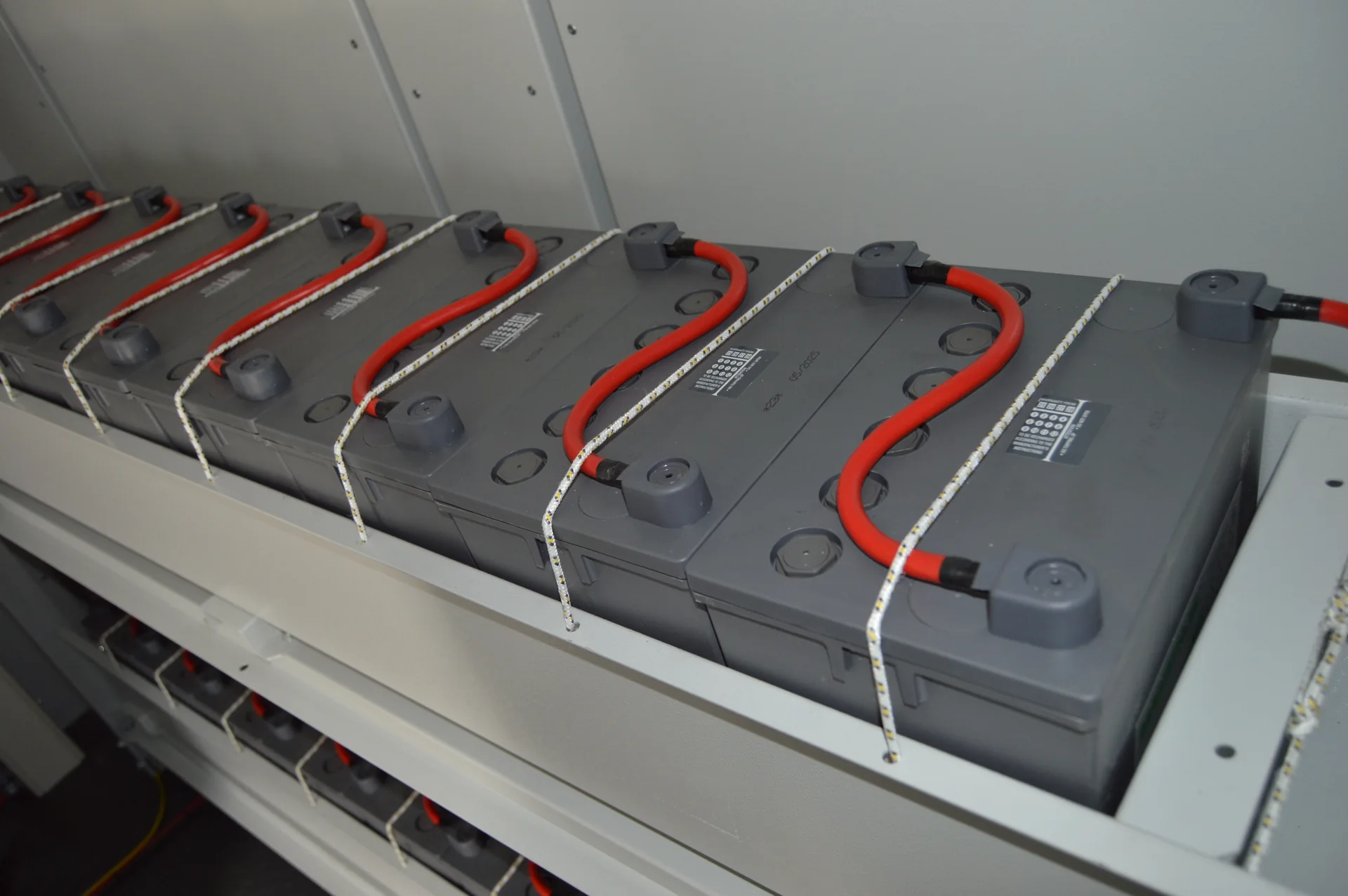 Battery bank within the modular LMZ Powerhouse electrical building